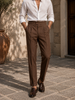 High-Waisted Linen Trousers
